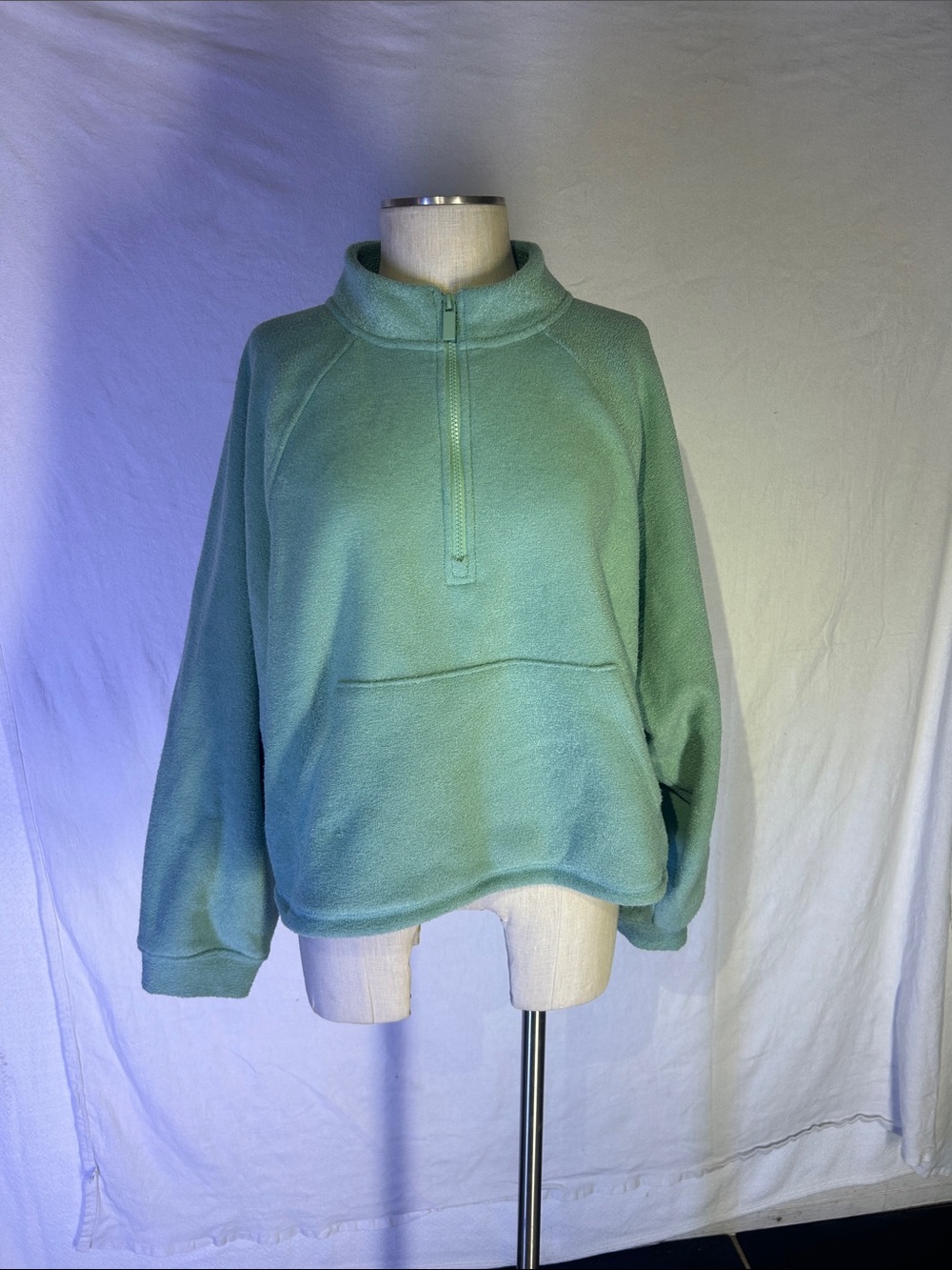 Old Navy Mint Green Half-Zip Fleece Pullover